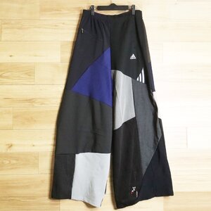 #5J/O10.22-5　adidas　アディダス　リメイク　ワイドパンツ　ジャージパンツ　トラックパンツ　リプロダクト　パッチワーク　再構築