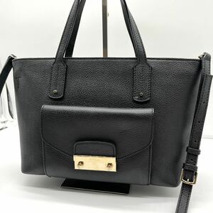 極美品 FURLA フルラ 2way ハンドバッグ ショルダーバッグ ジュリア julia レザー 本革 ブラック 黒 斜め掛け レディース かばん