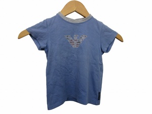 エンポリオアルマーニ EMPORIO ARMANI BABY Tシャツ 半袖 ロゴ青 ブルー 24M 90cm相当 ■GY14 キッズ