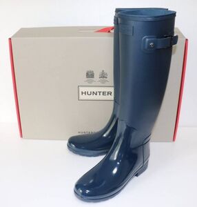 定価20900 新品 本物 HUNTER 靴 ブーツ WOMENS REFINED TALL GLOSS DUO WFT2033DUO ハンター UK3 US5 EU36 JP22 422