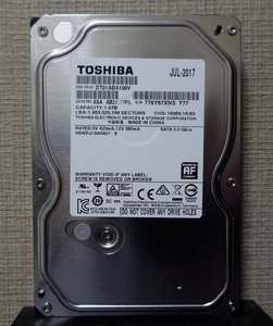 ■正常動作品・動作時間少■TOSHIBA製 AVコマンド対応 1TB DT01ABA100V