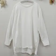 【INED】 イネド 長袖トップス オーバーサイズシャツ ゆったり (9) 白