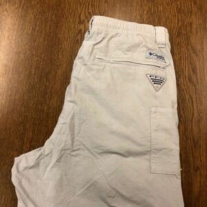 【FK055】Columbia PFG S L34 薄地 2wayナイロンパンツ ライトグレー メッシュライナー付き ブランド古着 コロンビア 送料無料