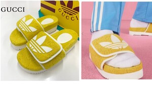 ‡新品国内正規　グッチ adidas x Gucci GG メンズ プラットフォームサンダル　グッチ