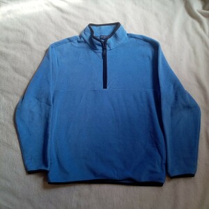 90s OLD UNIQLO オールド ユニクロ フリースジャケット 青 XL★ ハーフジップ ビンテージ ヴィンテージ vintage