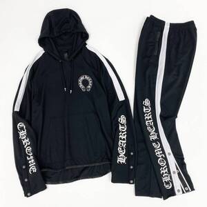 1L13 CHROME HEARTS クロムハーツ メッシュジャージパーカー トラックパンツ セットアップ サイドプリント M クロスボールボタン