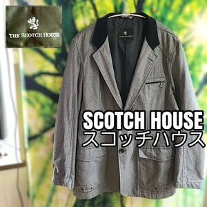 SCOTCH HOUSE スコッチハウス 三陽商会 Lサイズ 綿 ジャケット カジュアルジャケット テディーボーイジャケット 切り替え コーデュロイ