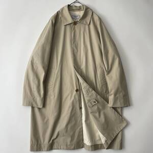 YAECA size/S (qc) ヤエカ オーバーコート ステンカラー バルカラー コットン ベージュ 日本製 COAT