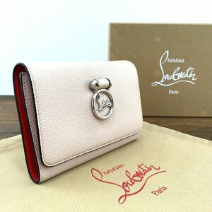 ☆送料無料☆ 未使用品 Christian Louboutin 三つ折り財布 3185126 ピンクベージュ 箱付き 24