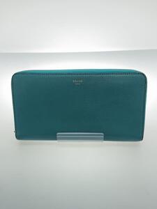 CELINE◆長財布/レザー/GRN/無地/レディース