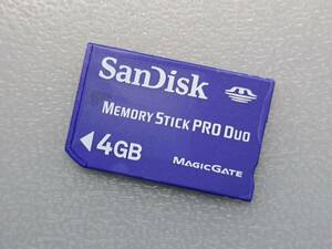 SanDisk Memory Stick PRO Duo 4GB ケース付き サンディスク メモリースティック プロ デュオ PSP メモリーカード 動作確認済み