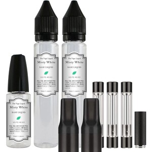 ■送料無料■ 電子タバコ用 808Fカートリッジ3本セット & 85ml ベースリキッド 40:60 VAPE MistyWhite