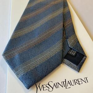 イヴサンローラン　YSL　ワイドネクタイ　新品定価￥35.200　ストライプ06　ラグジュアリー　色艶在る上品なネクタイ Yves Saint Laurent 