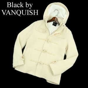 Black by VANQUISH ヴァンキッシュ 秋冬 フード着脱可★ 中綿 ウール混 ツイード ダッフル コート Sz.L　メンズ　A3T12364_A#N