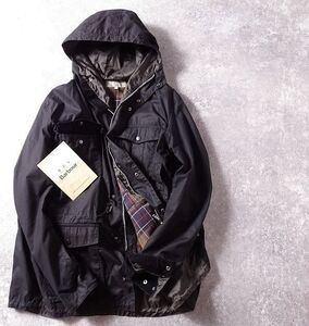 BARBOUR×MARGARET HOWELL バブアー×マーガレットハウエル ワックス コットン ジャケット マウンテンパーカー オイルド (3L) 黒 ●r-278