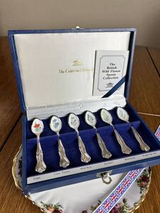 【国内発送-528】里帰り1982年 TheBritishWild Flower Spoon Collection イギリス 野生の花 七宝焼 5000セット限定生産 箱入りスプーン 6本