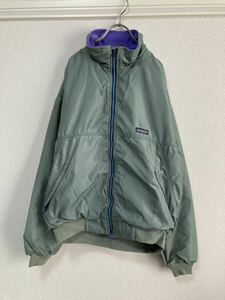 カラー○ 80s Patagonia パタゴニア シェルドシンチラ ナイロンジャケット USA製 淡いグリーン サイズL☆90s インファーノ レトロx