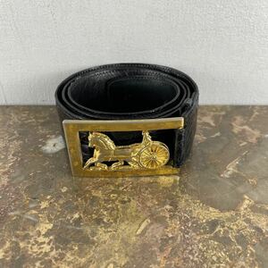 CELINE 85 CARRIAGE LOGO BUCKLE CROCODILE LEATHER BELT MADE IN ITALY/セリーヌ馬車ロゴバックルクロコダイルレザーベルトベルト