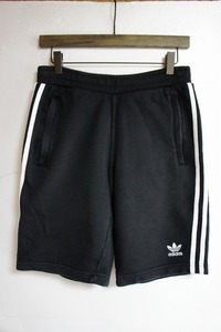 定番19SS ADIDASアディダス 3-STRIPE SHORT スウェット ショート パンツ ショーツ DH5798 黒1117M