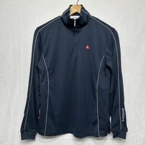 le coq sportif golf ルコックスポルティフ ゴルフ ロングスリーブ ハーフジップ 長袖 ポロシャツ ウェア レディース L 紺 ネイビー b19253