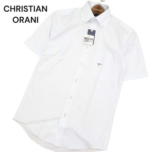 新品 未使用★ CHRISTIAN ORANI クリスチャンオラーニ 吸汗速乾 半袖 ボタンダウン チェック シャツ Sz.S　メンズ ビジカジ　C4T06112_6#A