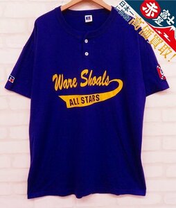 8T1516【クリックポスト対応】RUSSELL ATHLETIC 半袖ヘンリーネックTシャツ USA製 ラッセルアスレチック