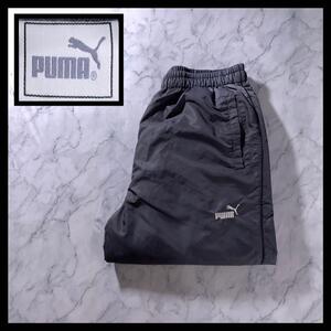 90s 古着 PUMA ヒットユニオン トラック ナイロンパンツ 茶色 グレー