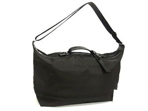 1円 ■極美品■ LONGCHAMP ロンシャン ナイロンキャンバス 2WAY ボストンバッグ ハンドバッグ ショルダーバッグ ブラック系 FF3329