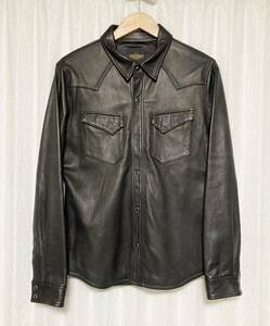 美品☆[FINECREEK＆CO] Western Leather shirt 