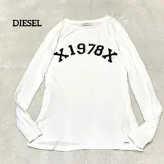 【DIESEL】ディーゼル　ロンT トップス　ロング丈　ロゴT 薄手　白・黒