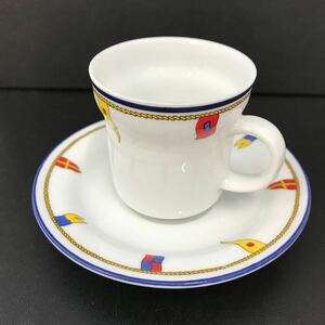 refle03【現状品】リチャードジノリ コーヒーカップ カップ ソーサー Richard Ginori 旗 クリッパー デミタスカップ 【中古】