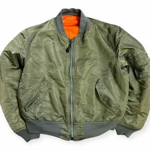 ALPHA INDUSTRIES アルファ 90s USA製 MA-1 民間用 フライジャケット 黒タグ Lサイズ