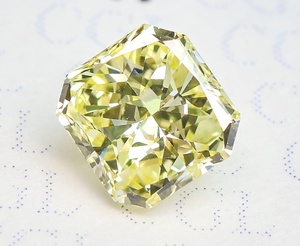 【１００円～】綺麗！VVS2！0.354ｃｔ 天然ダイヤ FANCY YELLOW（ナチュラルカラー）SQ