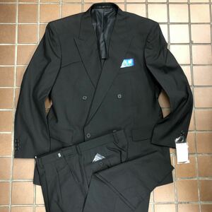 【新品未使用】★激安タグ付★ダブルスーツ　礼服　喪服/大きいサイズBB5 XL/ブラック　黒/ノーベン/冠婚葬祭　2タック　アジャスター