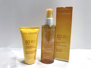 ■【YS-1】未使用 ■ CLARINS クラランス ■ サンケア オイルスプレー 150ml コントロールクリーム 75ml ■ 2点セット 【同梱可能商品】■D