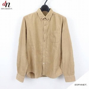 12AW 12FW SOPHNET. ソフネット SOPH ソフ CORDUROY B.D SHIRT コットン 長袖 無地 コーデュロイ ボタンダウンシャツ BEIGE M