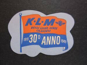 ＫＬＭ■30周年■エアメール・ラベル■1949年■ヴィンテージ