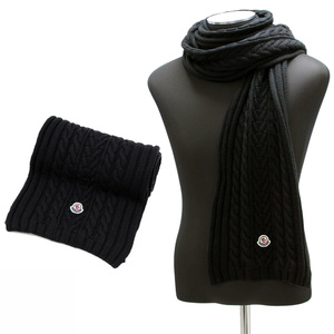 送料無料 132 MONCLER モンクレール 9974400 A9146 ブラック マフラー SCIARPA