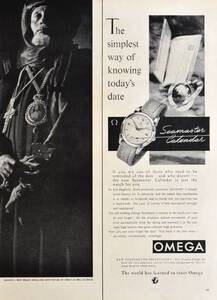 稀少・時計広告！1963年オメガ 時計広告/Omega Seamaster Calendar Watch/H