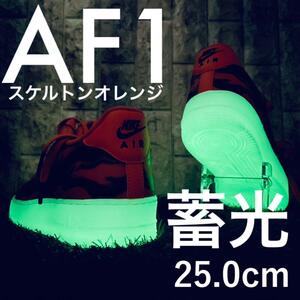 NIKE AIR FORCE 1 SKELETON ナイキ エア フォース 1 スケルトン ブリリアント オレンジ ハロウィン 25.0cm スニーカー 送料込 CU8067-800