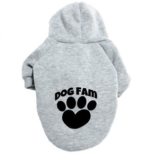 犬服 Dog ペット服 ロゴ入り パーカー 裏起毛 グレー 6XL ブルドッグ ボーダーコリー ローランドシープドッグ ミディアムプードル 冬服