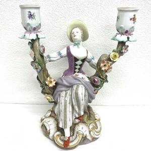 【A】Meissen マイセン　燭台　フィギュリン　ケンドラー　現状品　陶磁器　西洋美術品　骨董　本体のみ　長期保管品　コレクション【264】