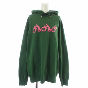 サカイ sacai 22AW On＆On＆On Print Hoodie パーカー プルオーバー 長袖 ロゴ プリント 3 L 緑 グリーン /KW ■GY19 レディース