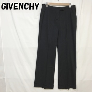 【人気】GIVENCHY｜ジバンシィ 裾ダブル カシミヤ混 パンツ フランス製 ブラック サイズC レディース/S931