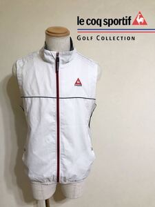 【良品】 le coq sportif golf ルコック ゴルフ ウェア 切替し ウインド ジャケット ベスト トップス ホワイト サイズL 白 QG6620