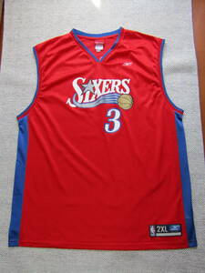 NBA アレン・アイバーソン 76ers IVERSON #3 セブンティ・シクサーズ リーボック製 ユニフォーム バスケ ビッグシルエット　オーバーサイズ