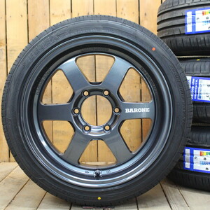 200系 ハイエース オーバーフェンダーサイズ 18インチ 9J+25 ファブレス BARONE RS-6 ワイド 225/45R18 新品 タイヤ ホイール 4本SET