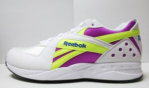 初号機的 Reebok リーボック PYRO OG ホワイト&バイオレット&ネオンイエロー ドット柄 28.0cm 復刻モデル※未使用品/商品タグ付き/2019年品