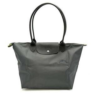 【未使用品】LONGCHAMP　ロンシャン　ルプリアージュ　L　トートバッグ　グレー　グリーン　肩掛けバッグ　極美品