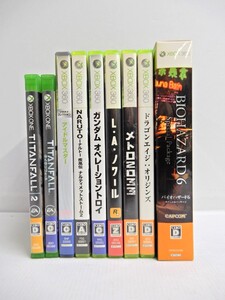 047Z453★【中古品】XBOX ONE/XBOX360 ソフト まとめ 9本セット タイタンフォール/バイオハザード/ガンダムオペレーション/ドラゴンエイジ